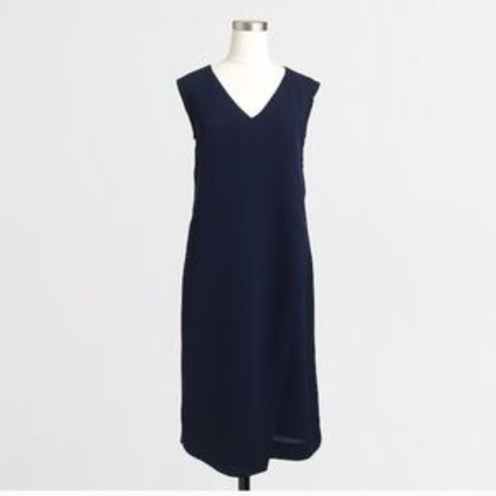 J Crew Navy Blue V Neck Wrap Dress